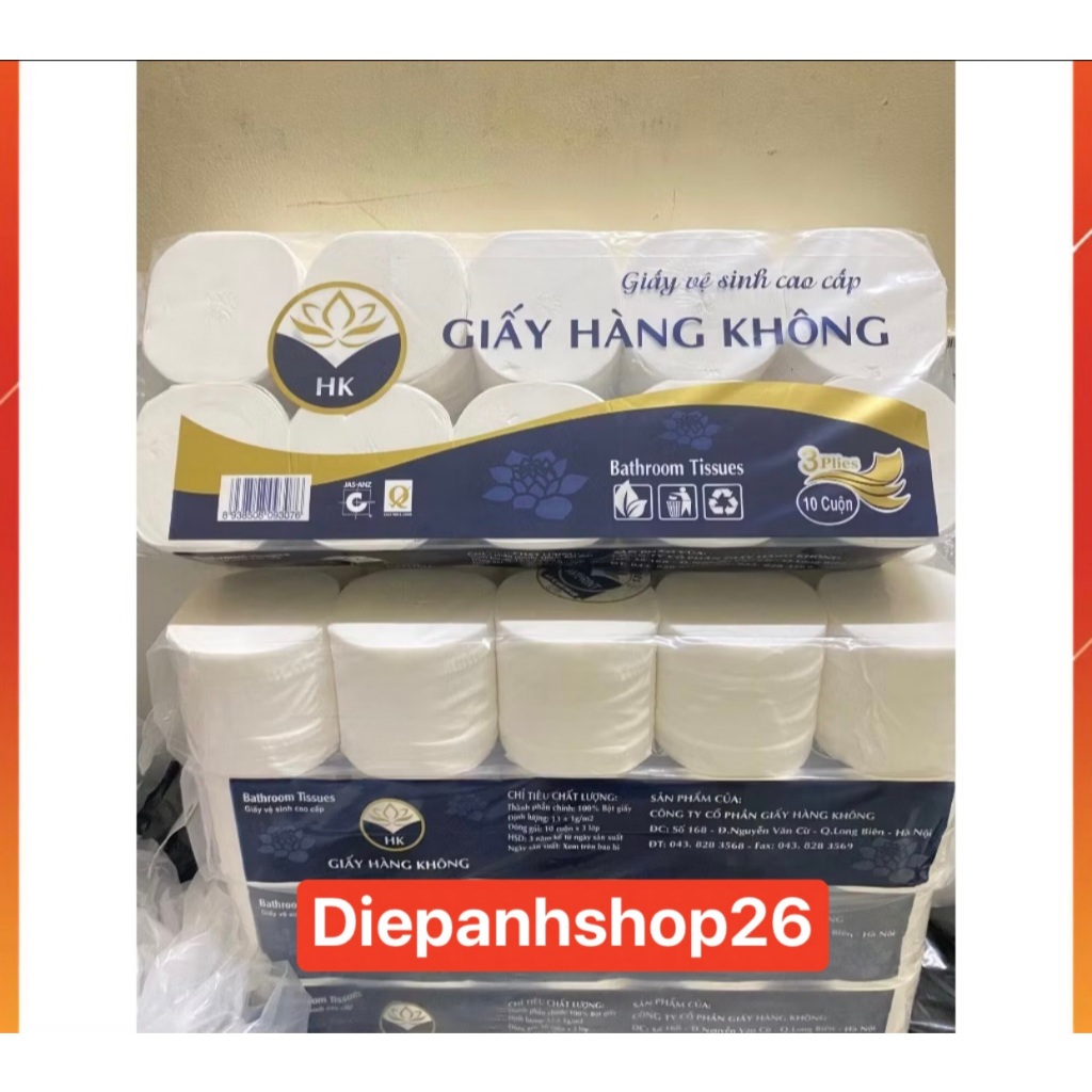 COMBO 2 Bịch giấy vệ sinh 10 Cuộn/Bịch - dai mịn 3 lớp loại mịn ,hàng loại 1 không bụi/hóa chất/tẩy - trắng -đẹp