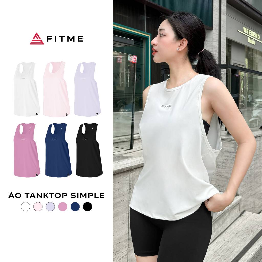 Áo tank top tập gym nữ Fitme Simple ba lỗ thoáng khí chạy bộ chất liệu co giãn thoải mái thấm hút mồ hôi ATTS01 | BigBuy360 - bigbuy360.vn
