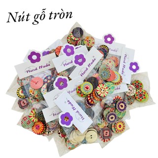 Nút gỗ tròn, nút gỗ ren - Set 10 cái