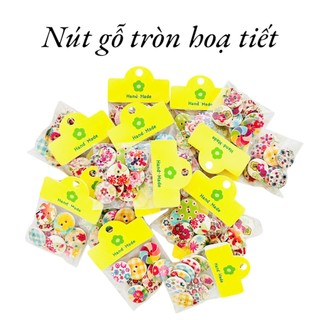 Nút gỗ tròn, nút gỗ ren - Set 10 cái