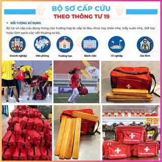 Túi Sơ Cứu, Túi Y Tế Loại A,B,C kèm nẹp gỗ-Đầy đủ 27 trang thiết bị theo TT số 19 của BYT