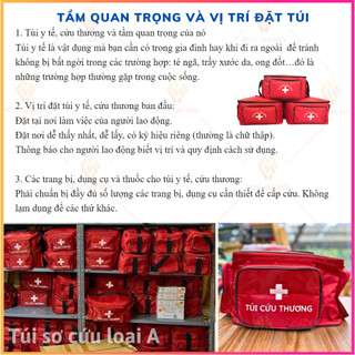 Túi Sơ Cứu, Túi Y Tế Loại A,B,C kèm nẹp gỗ-Đầy đủ 27 trang thiết bị theo TT số 19 của BYT