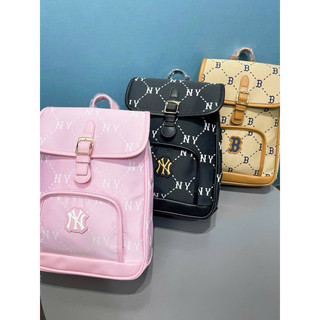 [Chính Hãng] Balo MLB JQD Dia Monogram NY Yankees - NÂU Logo Gold - Code: 7ABKMD74NGP001 tiệm của diệu