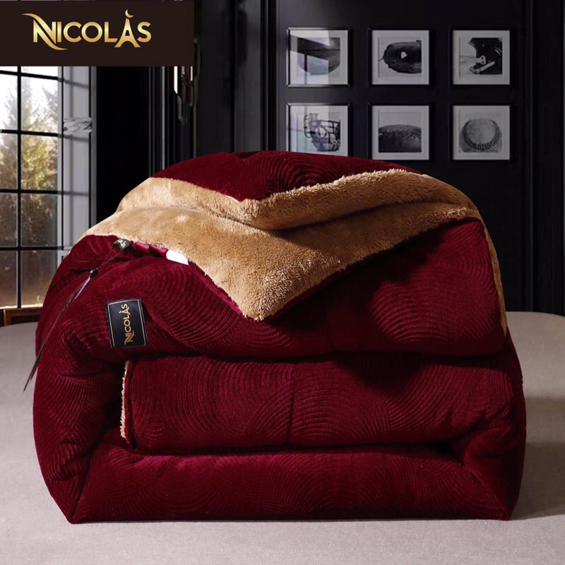 Chăn đông lông cừu Nicolas Luxury bông Organic 5kg siêu ấm