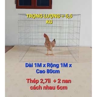 Lồng gà vuông 1M sắt 2,7li_5,5kg( không khay )