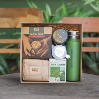 Set quà tặng 2026 Cộng Cà Phê kèm túi đựng - Bộ quà Tươi Vui