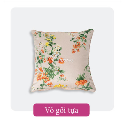 Vỏ gối tựa BST2024 Everon (Kích thước 45x45, Họa tiết in/thêu, Chất liệu Tencel/Modal/Cotton)
