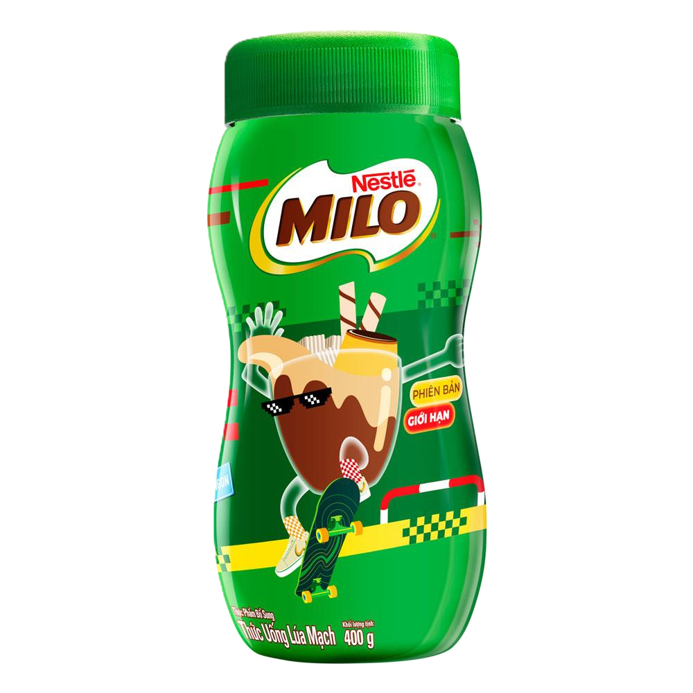 Sữa bột Milo Active Go Nestle lúa mạch - Hộp giấy 285G và Lon nhựa 400G