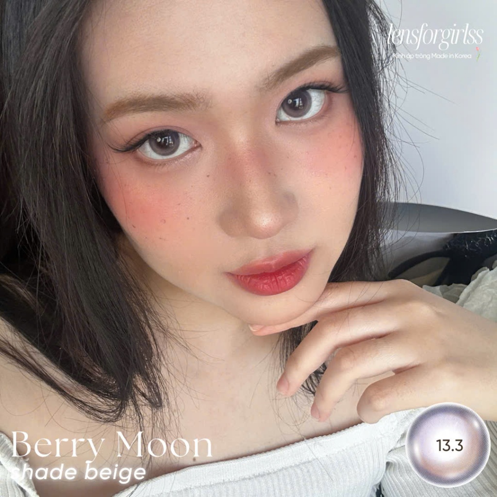 Kính áp tròng GIÃN TRÒNG hiệu ứng ánh trăng BERRY MOON SHADE BEIGE chính hãng HERA | LENSFORGIRLSS | BigBuy360 - bigbuy360.vn