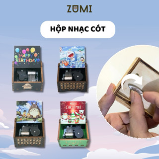 Hộp nhạc vặn cót mini gỗ quà tặng để bàn trang trí Zumishop