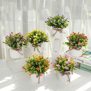  Chậu hình túi để bàn nhỏ xinh kèm xốp phủ cỏ có sẵn dây gai cắm hoa trồng cây giả trang trí nhà cửa xinh xắn 