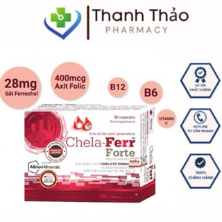 [Hàng nhập khẩu] Sắt cho bà bầu Chela - Ferr Forte Hộp 30 viên - hỗ trợ bổ sung và dễ hấp thu sắt -Thanhthaopharmacy
