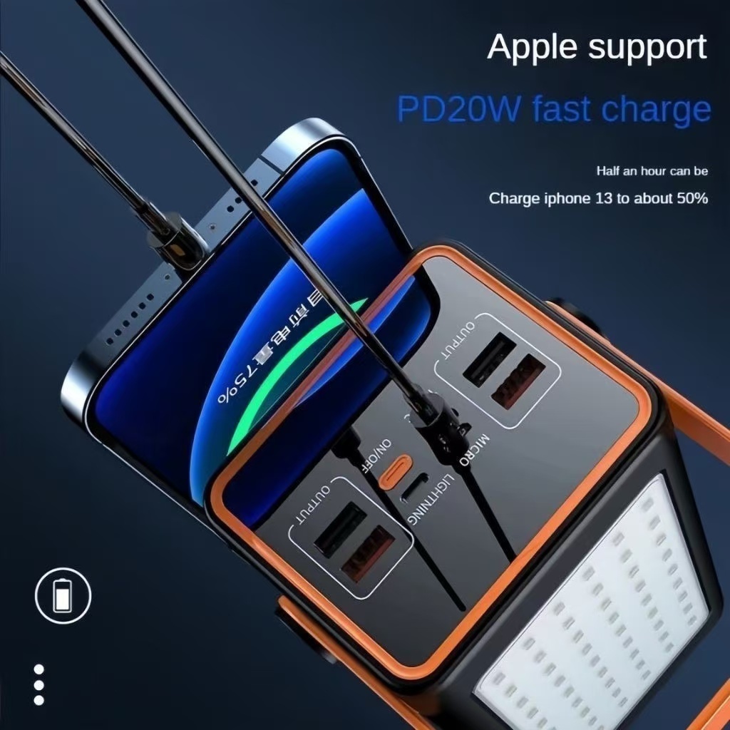 Sạc dự phòng 90000MAH sạc nhanh PD20W/66W trong suốt tích hợp  dây sạc tích hợp đèn led chiếu sáng | BigBuy360 - bigbuy360.vn