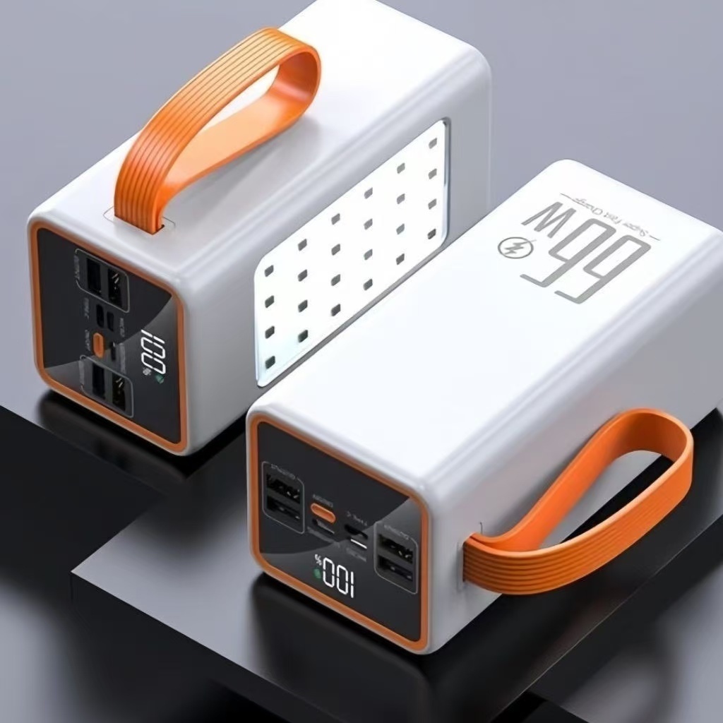 Sạc dự phòng 90000MAH sạc nhanh PD20W/66W trong suốt tích hợp  dây sạc tích hợp đèn led chiếu sáng | BigBuy360 - bigbuy360.vn