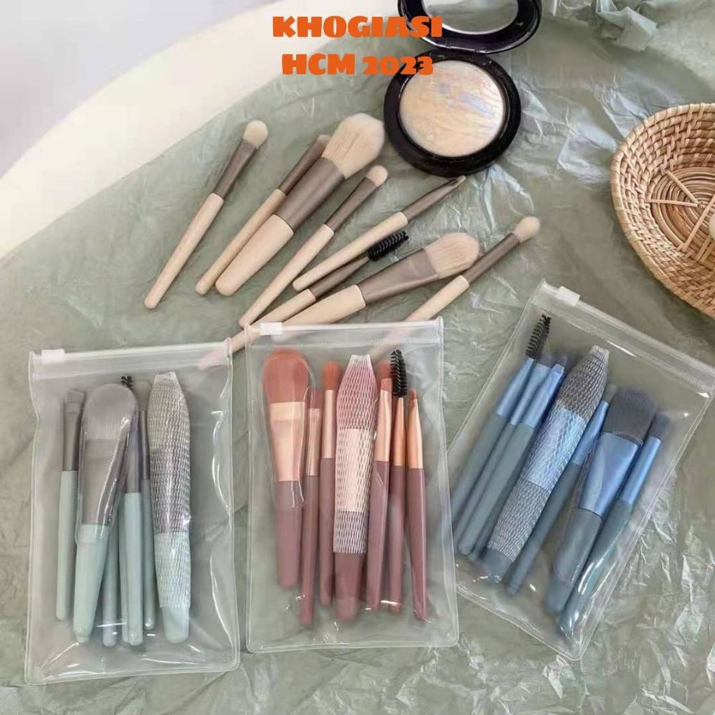 Set 8 Cọ Mini Trang Điểm Makeup Kèm Túi Zip