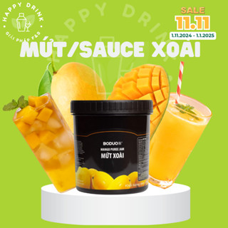 Mứt/Sauce sốt xoài BODUO hộp 1,36kg, mứt nhuyễn hương vị xoài tự nhiên 100% dùng trà hoa quả, trà sữa, latte