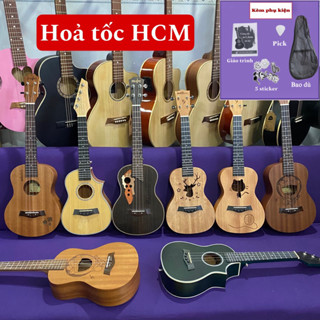 Đàn ukulele gỗ mahogany size concert, tenor - Kèm 4 phụ kiện bao dù, tài liệu, pick, sticker