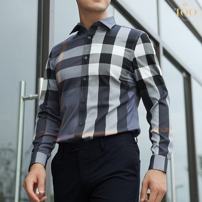 [SALE] Áo Sơ Mi Nam Dài Tay TQQ K477CS-CSB Kẻ Trẻ Trung Sành Điệu Viscose Mát
