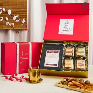  SET QUÀ TẾT 2025 SẮC XUÂN VIỆT  Hộp quà tết cà phê hạt dinh dưỡng trà mật ong trái cây  CT Bee Farm 