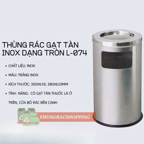 THÙNG RÁC GẠT TÀN DẠNG TRÒN B-074