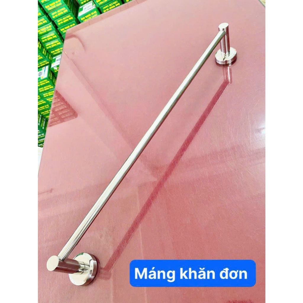 Máng khăn đơn/đôi inox 304, thanh treo khăn inox 304 Nhật (ChuLai)