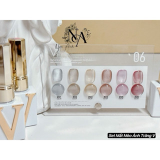 Sơn Mắt Mèo Ánh Trăng 6 Màu Pha Lê Cao Cấp Siêu Sáng Chai 15ml -tặng kèm bản màu