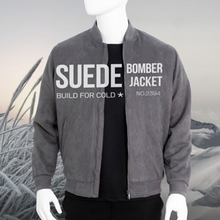 Áo khoác da lộn Nam Urban, cổ bomber, vải da lộn cao cấp bền bỉ, dày dặn, mềm mại, giữ ấm tốt, dáng trẻ trung NO. 2394