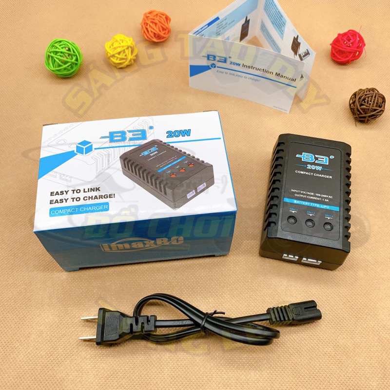 [Chính hãng] Sạc B3 20W 1.6A có cân bằng cho pin Li-po Li-ion 2S-7.4V và 3S-11.1V