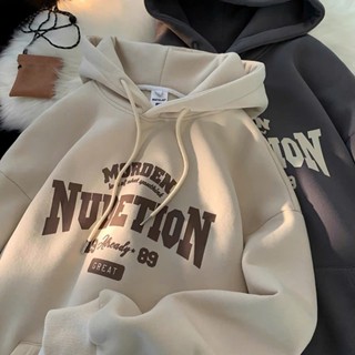 Áo Hoodie Unisex From Rộng In Chữ NUDETION APT Unisex Chất Vải Nỉ Bông Dày Dặn Không Bai Xù