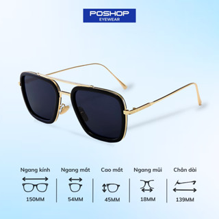 Kính râm nam gọng vuông cao cấp, kính mát nam mắt vuông to, chống tia UV400 IRONMAN POSHOP