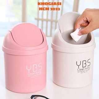 Thùng Đựng Rác Nắp Lật Mini Để Bàn YBS Đa Năng