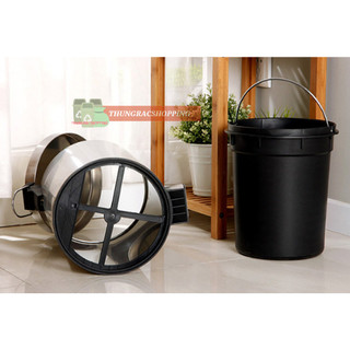 THÙNG RÁC ĐẠP CHÂN INOX 3L - BẠC