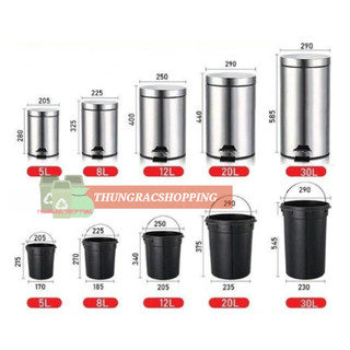 THÙNG RÁC ĐẠP CHÂN INOX 3L - BẠC