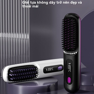 Lược Điện Duỗi Tóc Ion Âm Không Dây Màn Hình Số 3 Chế Độ Nhiệt, Tạo Tóc Mượt, Tạo Kiểu Nhanh, Bảo Hành 3 Tháng