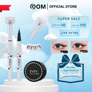 Bộ Bút Kẻ Mắt Chấm Mi Dưới ZVEV 3in1 Không Thấm Nước Lâu Trôi, Kẻ mắt Eyeliner siêu mảnh & khuôn in mi dưới chống nước