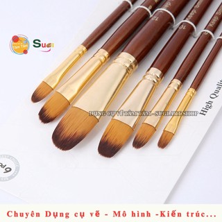 Bộ Cọ Vẽ Keep Smiling 6120 (6 Cây) – Cọ Vẽ Màu Nước, Acrylic, Gouache, Poster Đa Năng
