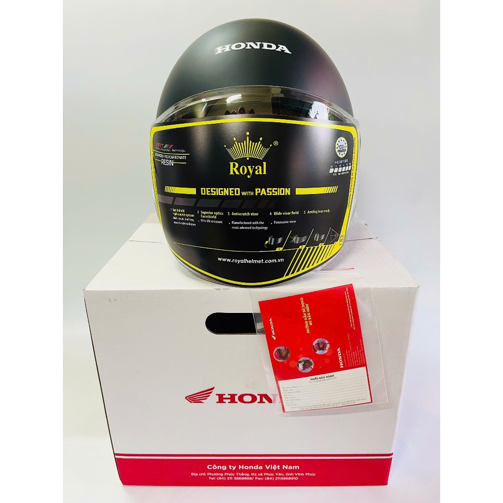 Mũ bảo hiểm Honda 3/4 đầu chính hãng đen nhám