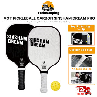 Vợt Pickleball SINSHAM DREAM Pro chính hãng sợi thủy tinh bề mặt siêu bền, vợt pickleball TẶNG BÓNG