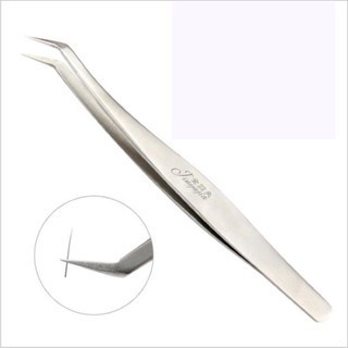 (BAO TEST, tặng kèm bao da) Nhíp cong 45 độ, nhíp cong nối mi volume