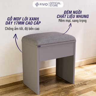  Ghế Đôn Nệm Nhung FIVO FG01 Dùng Trong Phòng Làm Việc Học Tập Thiết Kế Sang Trọng Gỗ MDF Chống Ẩm Cao Cấp 