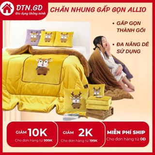 Chăn nhung ALLIO dày dặn giữ ấm mùa đông, chăn nhung lông tuyết có thể gấp gọn làm gối
