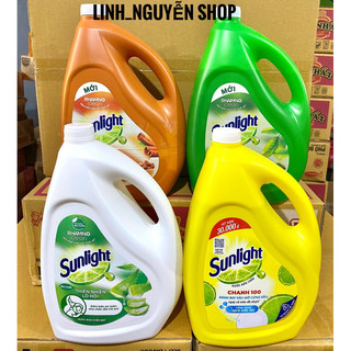  Nước rửa chén Sunlight 3,5kg Can Vàng Trắng Xanh Hồng Quế 