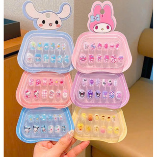 Hộp dán móng tay nailbox trẻ em in hình kuromi, cinamoroll, melody cho bé gái dễ thương
