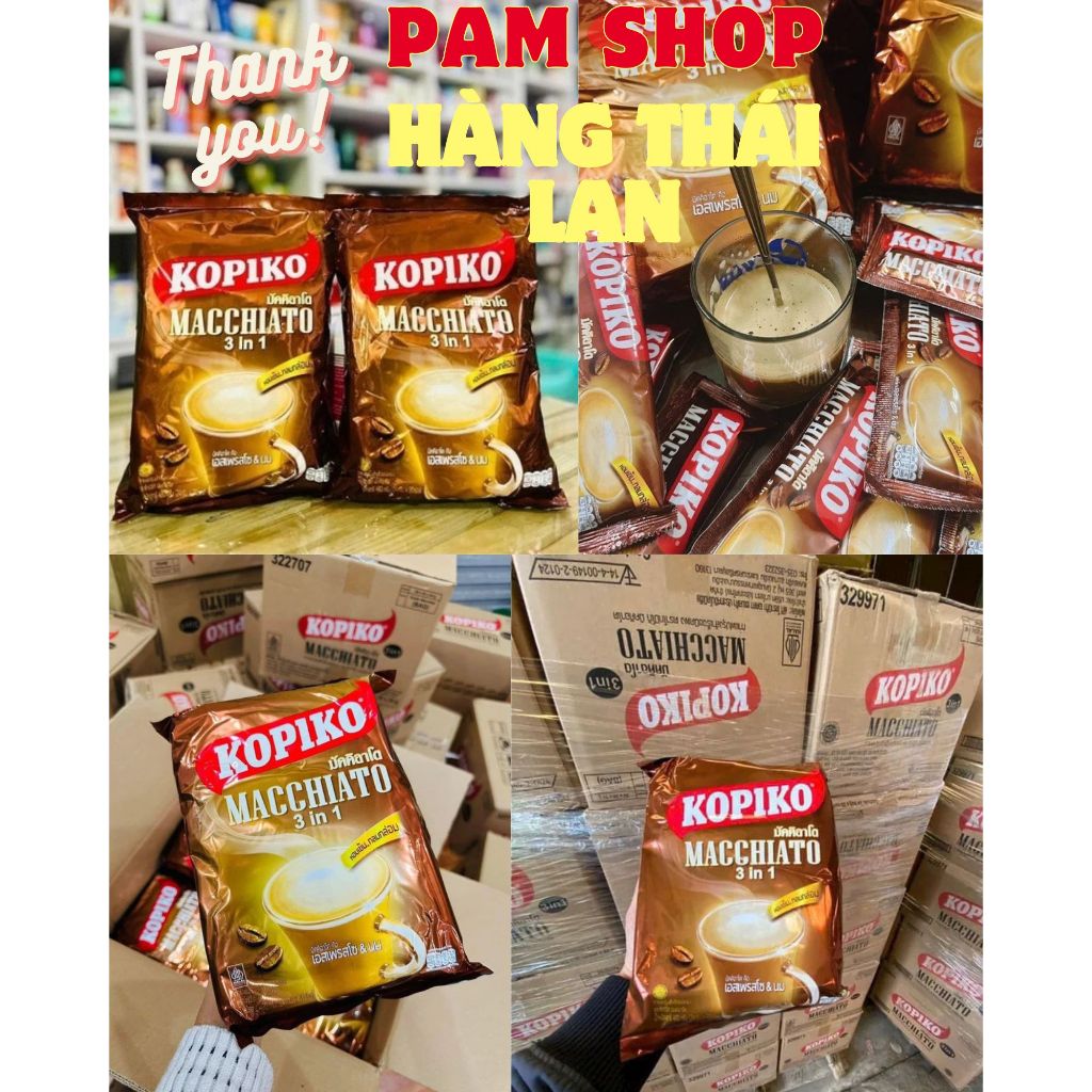 Com Bo 3 bịch Cà Phê Kopiko thơm ngon 3 trong 1 cafe Kopiko