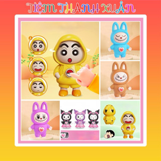 Móc Khoá Đồ Chơi Shin, Labubu, Kuromi, Melody, Capybara Thay Đổi Biểu Tượng Cảm Xúc Khuôn Mặt-Búp Bê Thay Đổi Khuôn Mặt