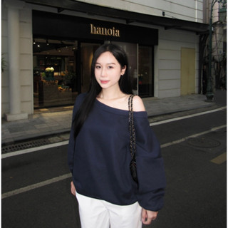 Áo sweater trễ vai, lệch vai nữ vải nỉ mùa thu đông mặc 2 kiểu Noiree MA386