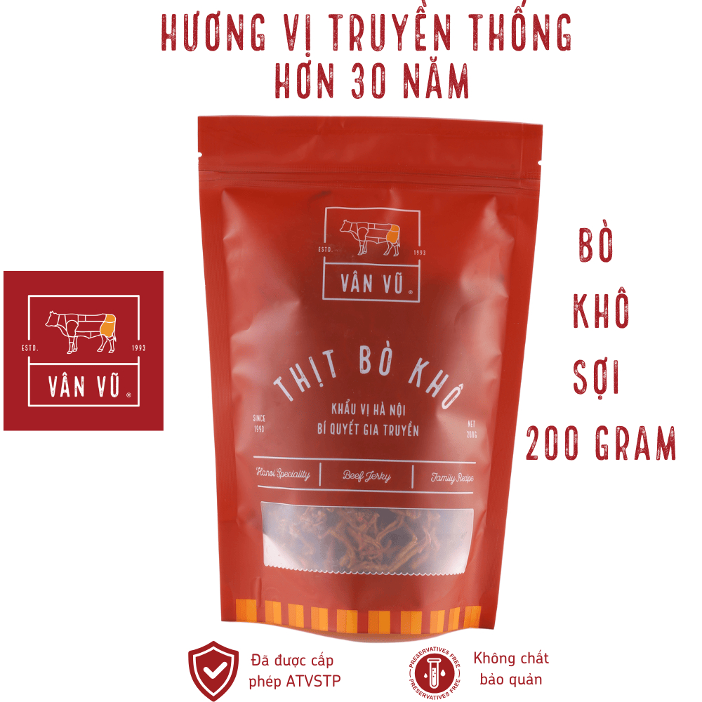 Bò khô Vân Vũ - Sợi - 200gram