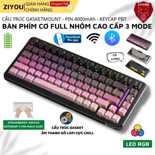 Bàn Phím Cơ Bluetooth Không Dây Ziyou Attack Shark M86 Gaming LED RGB Có App Hotswap Pin Sạc