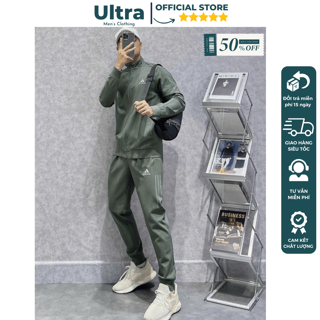  Đồ bộ nỉ nam Adidas thu đông cao cấp hàng thiết kế mới nhất 2024 chất nỉ dày dặn mềm mại phom dáng đẹp Ultra UD4-3022 