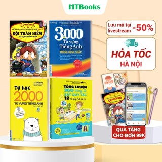 Sách - tự học 2000 từ vựng tiếng anh, 3000 từ ta thông dụng nhất, tổng luyện 360 động từ bqt, đội thám hiêm từ vựng